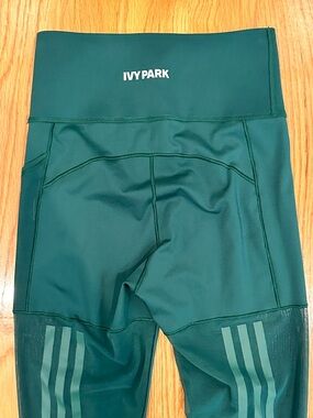 Adidas x Ivy Park Green 3-Stripes Mesh High Rise Leggings XS